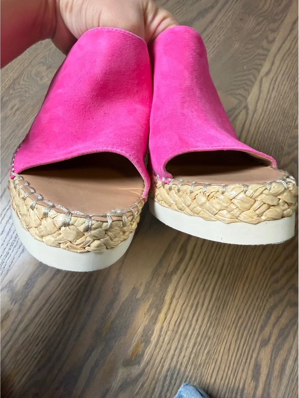 Vince Camuto Pink Suede Wedge Sandals Size 7M